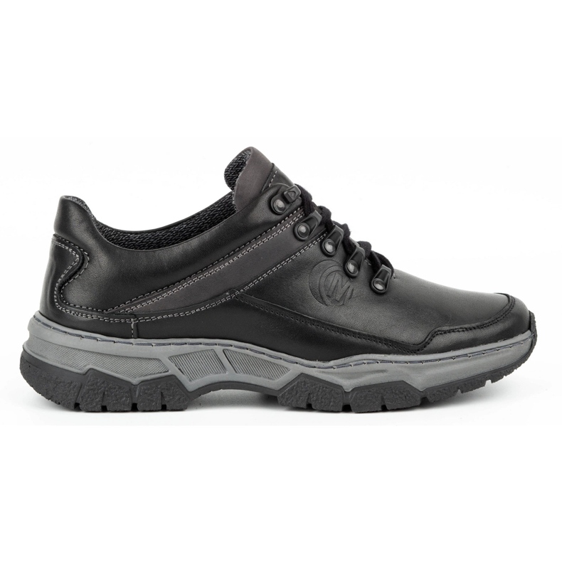 Olivier Scarpa casual da uomo in pelle 842MA nera nero