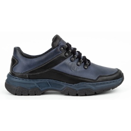 Olivier Scarpe casual da uomo in pelle 842MA blu navy