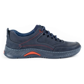 KOMODO Scarpa da uomo Sport 922K in pelle blu navy