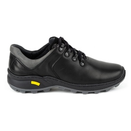 Olivier Scarpe da trekking da uomo in pelle 890MA nere nero