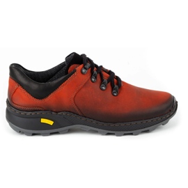 Olivier Scarpe da trekking da uomo in pelle 890MA rosse rosso