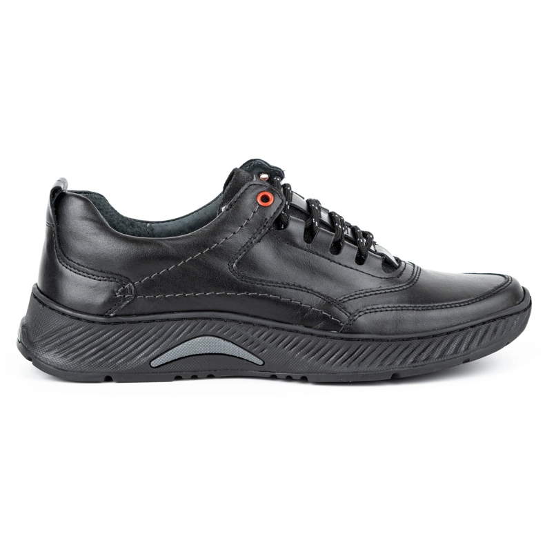 KOMODO Scarpa da uomo Sport 922K in pelle nera nero