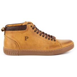 Polbut Scarpe creepers da uomo in pelle 2108sw rosse arancia