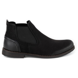 Olivier Stivali slip-on isolanti da uomo in pelle 925MA neri nero
