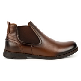 Olivier Stivali slip-on isolanti da uomo in pelle 925MA marrone