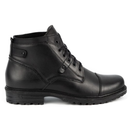 Olivier Stivali in pelle da uomo Military Mpb neri nero
