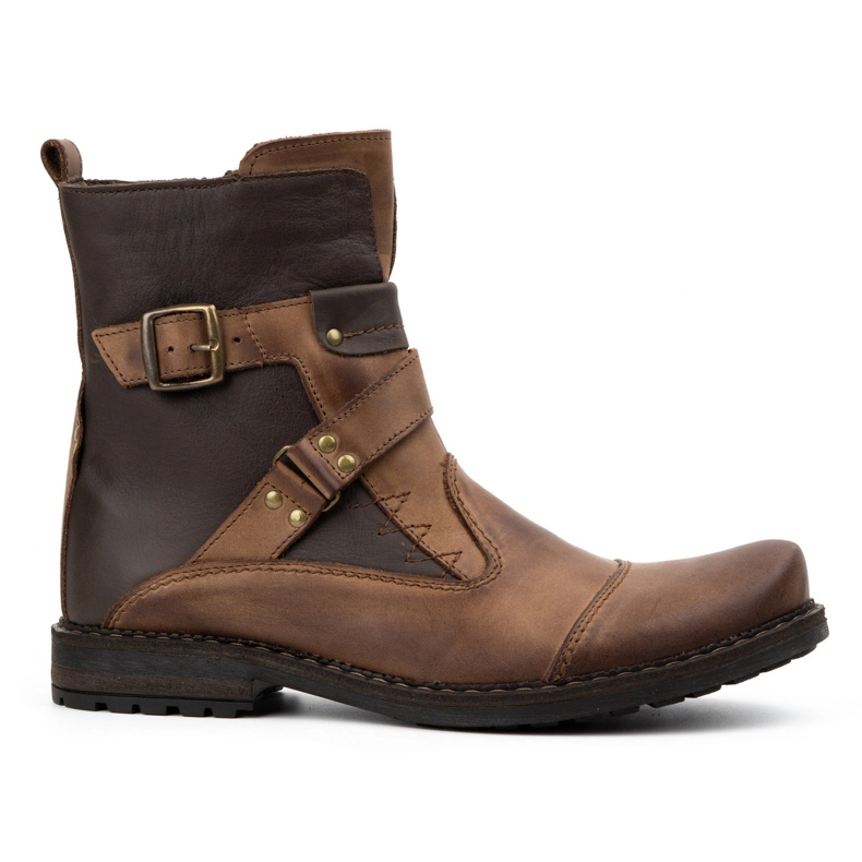 Olivier Stivali da uomo in pelle 82KZ marrone