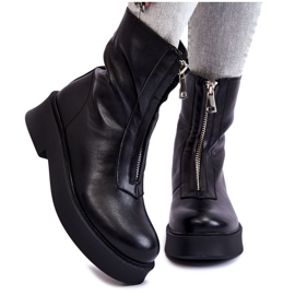 BM Stivali da donna con cerniera sulla piattaforma Black Laretto nero