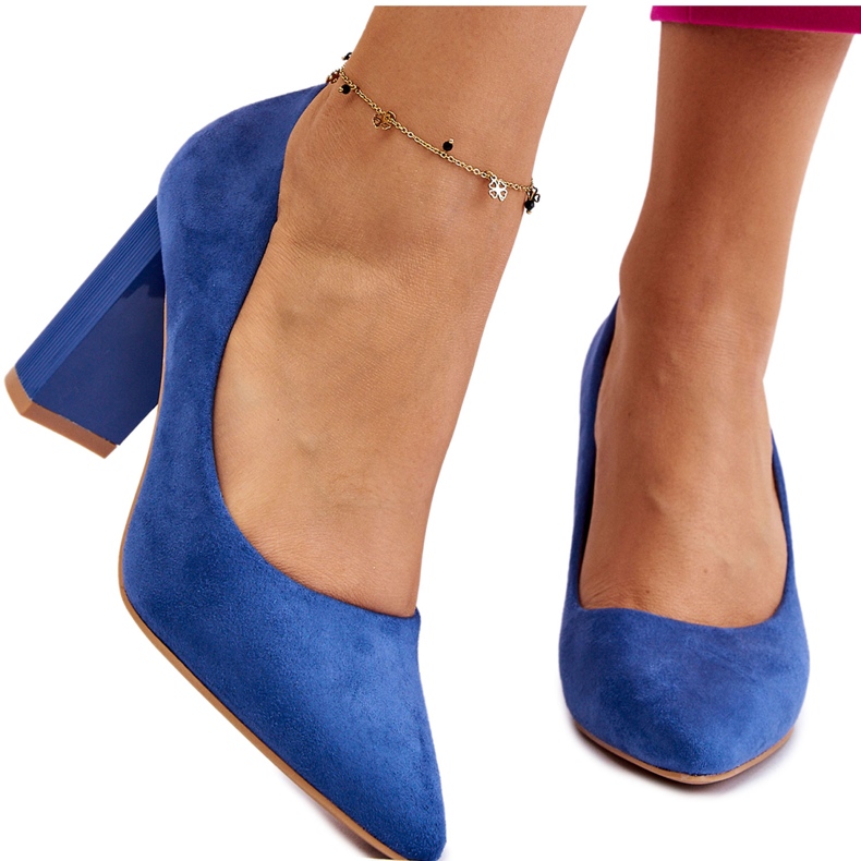 PS1 Décolleté con tacco alto in camoscio Estellia blu