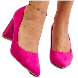 PS1 Décolleté In Camoscio Su Un Tacco Alla Moda Fucsia Estellia rosa
