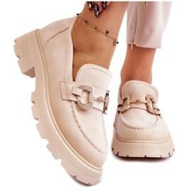 PS1 Scarpe con plateau in pelle scamosciata da donna con Deira beige