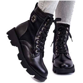 PG1 Stivali Trapper stringati da donna con riscaldamento Nomi nero