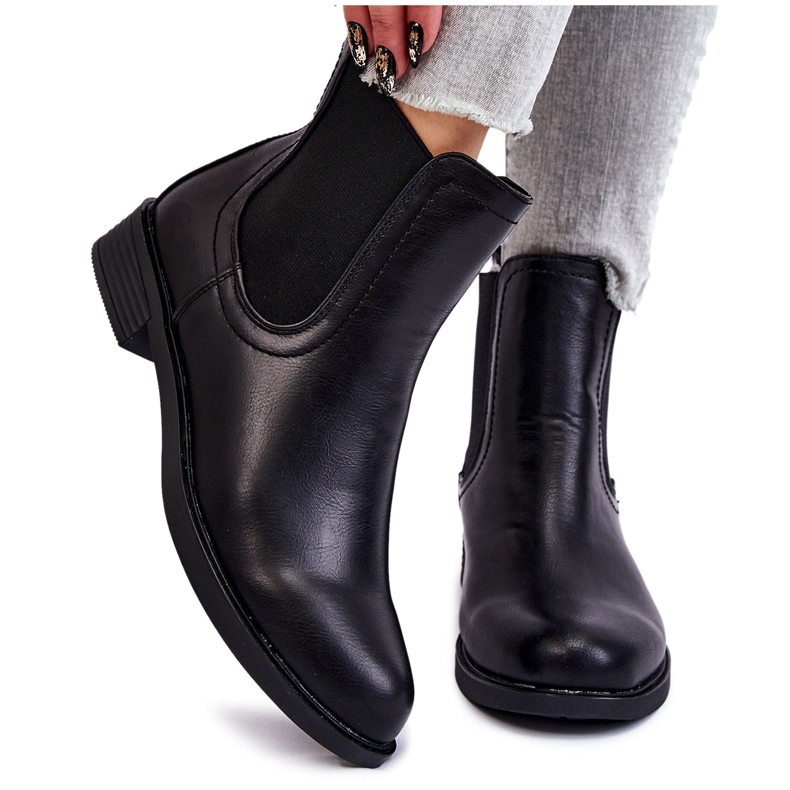 PG1 Stivali Jodhpur in pelle nera Astate nero