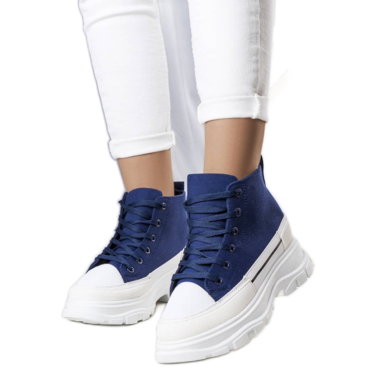 Sneakers blu con plateau alto di Tillys