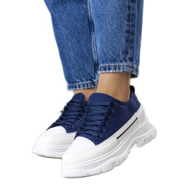 Sneakers blu con plateau alto di Lavaris