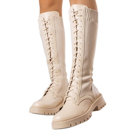 BM Stivali stringati beige di Monren