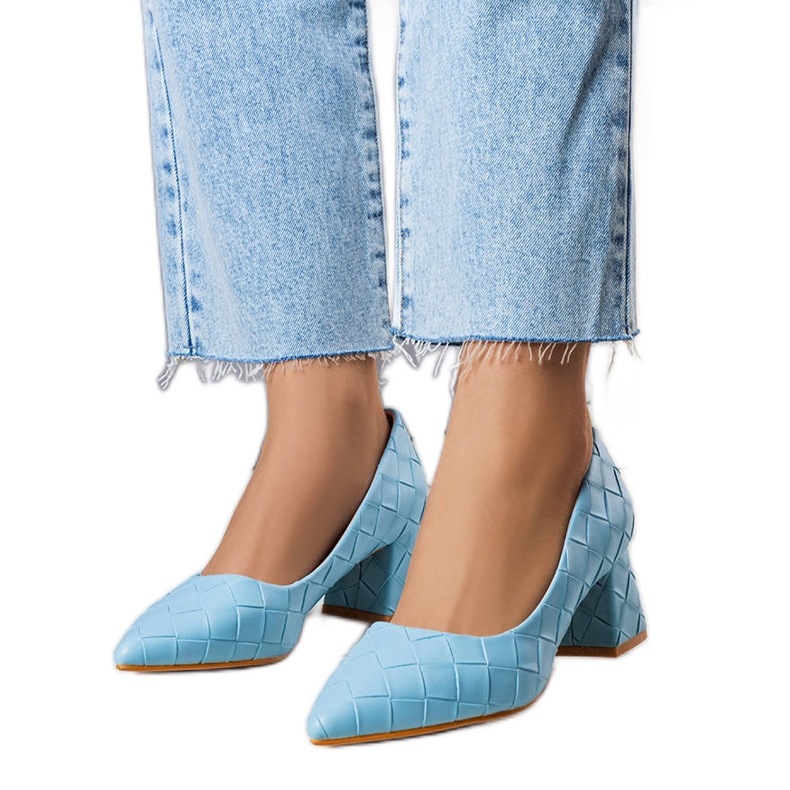 BM Décolleté con tacco blu di Migne