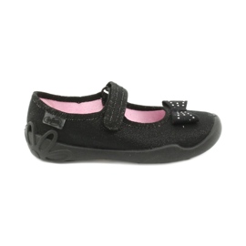Scarpe per bambini Befado, ballerine 114x240, nere con fiocco nero