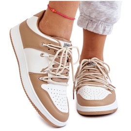 BM Scarpe da ginnastica classiche con doppio laccio da donna Jella bianco-beige bianca