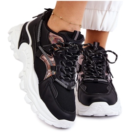 PA1 Scarpe Sportive Da Donna Allacciate Sulla Piattaforma Nere Minea nero