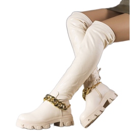 Stivali con suola alta beige di Zarate
