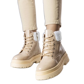 Stivali isolanti beige con pelle di pecora di Bryas