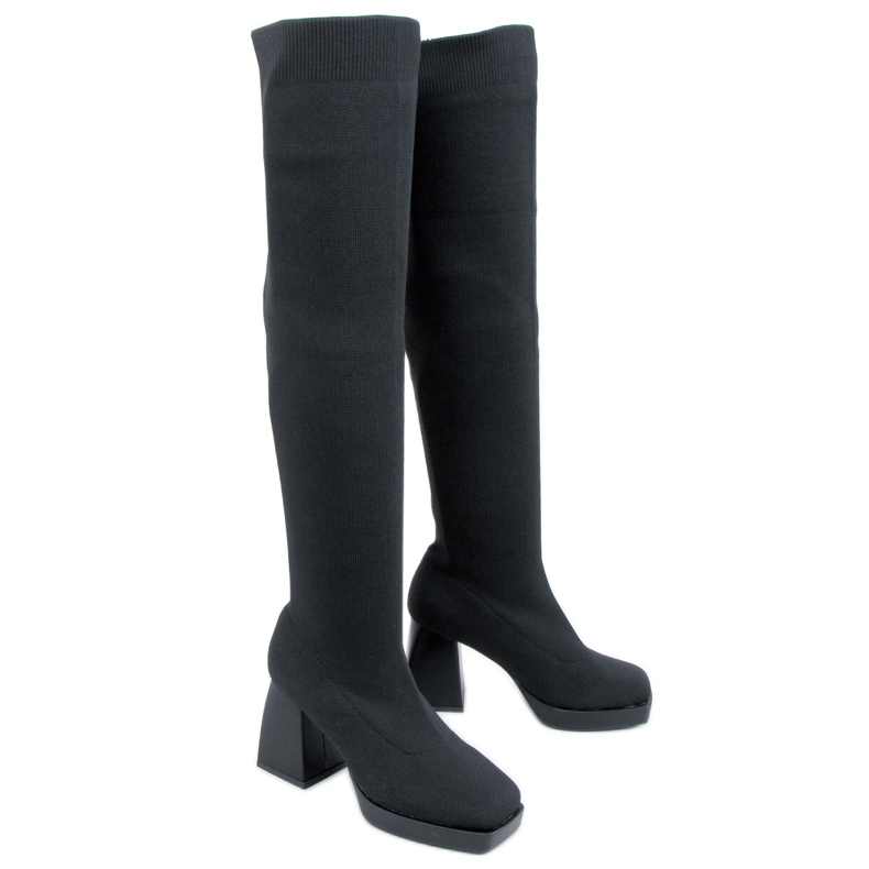PA1 Stivali con tacco alto di Hilary Black nero