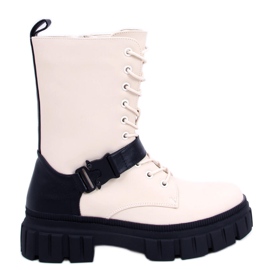BM Stivale stringato piatto Kieran Beige