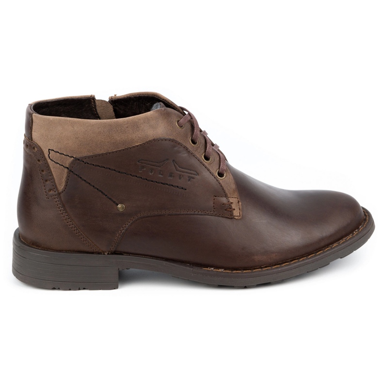 Polbut Scarpa invernale da uomo in pelle J43S marrone beige