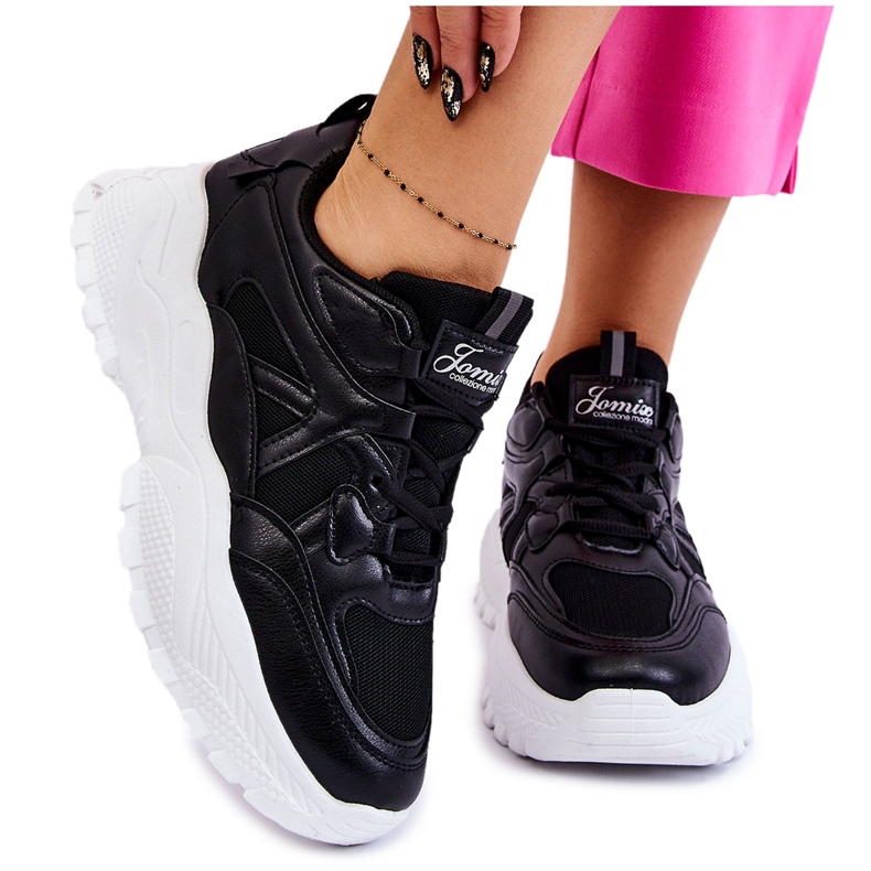Scarpe da Ginnastica Classiche con Plateau Nere Larec nero