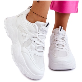 BM Sneakers Classiche Platform Bianche Larec bianco