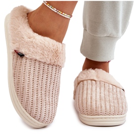 PA1 Pantofole Slip-On Isolate Da Donna Con Pelliccia Beige Leriss