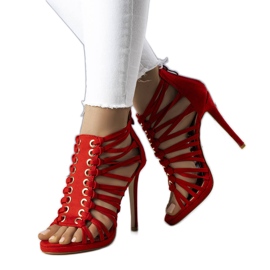 BM Sandali tacco alto Pompis rossi rosso