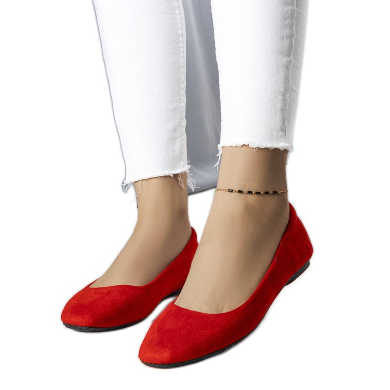 Ballerine in camoscio rosso di Jules