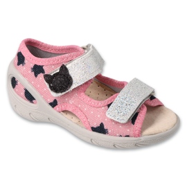 Scarpe per bambini Befado pu 065P174 nero rosa argento