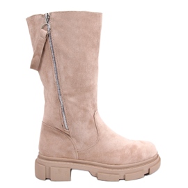 PA1 Stivali piatti da donna Slade Brown beige