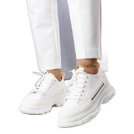 BM Sneakers alte con plateau di colore bianco di Lavaris