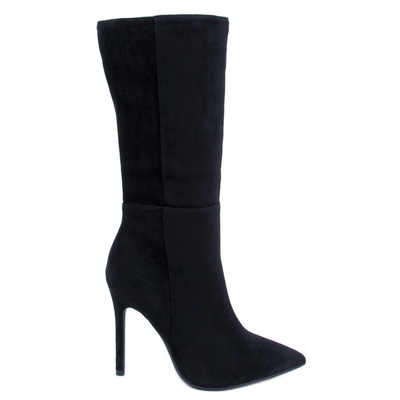 BM Stivali classici in camoscio con tacco alto Marissa Black nero