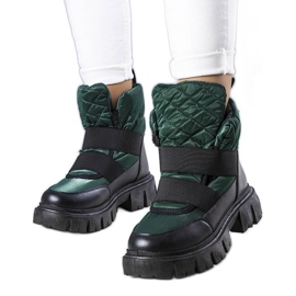 Stivali da neve slip-on isolanti verdi di Francisco nero