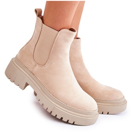 PS1 Stivali senza lacci in camoscio beige Lorea