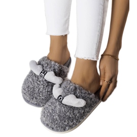 BM Pantofole grigie con pelliccia di Rosny grigio