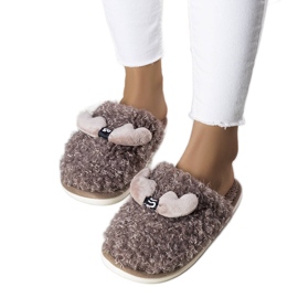 BM Pantofole marroni con pelliccia di Rosny marrone
