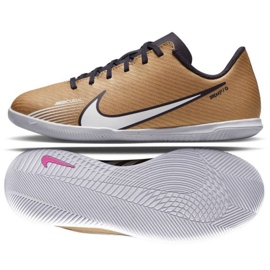 Scarpe da calcio Nike Mercurial Vapor 15 Club Qatar Ic Jr DR6051 810 marrone dorato d'oro