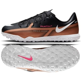 Scarpe da calcio Nike Phantom GT2 Club Qatar Tf Jr DR6064 810 marrone nero beige e marroni