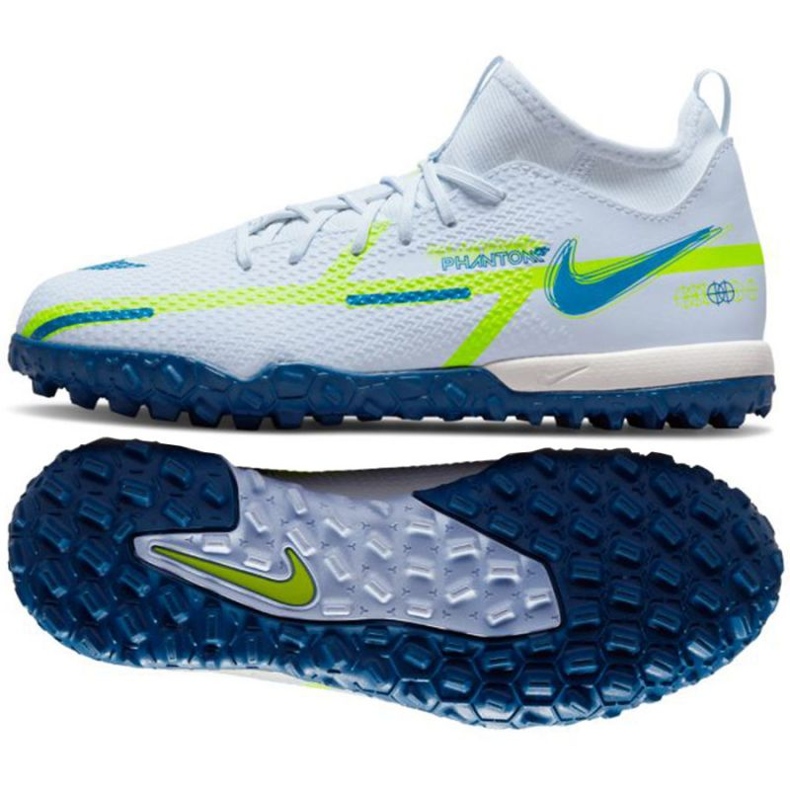 Scarpe da calcio Nike Phantom GT2 Academy Dynamic Fit Tf Jr DC0813 054 bianca bianca