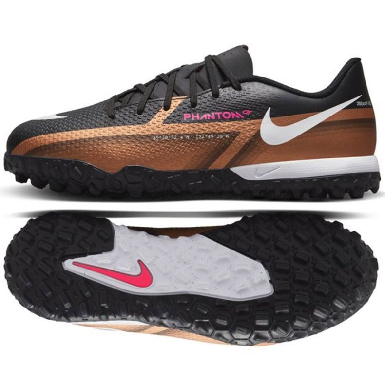 Scarpe da calcio Nike Phantom GT2 Academy Qatar Tf Jr DR6062 810 marrone nero beige e marroni