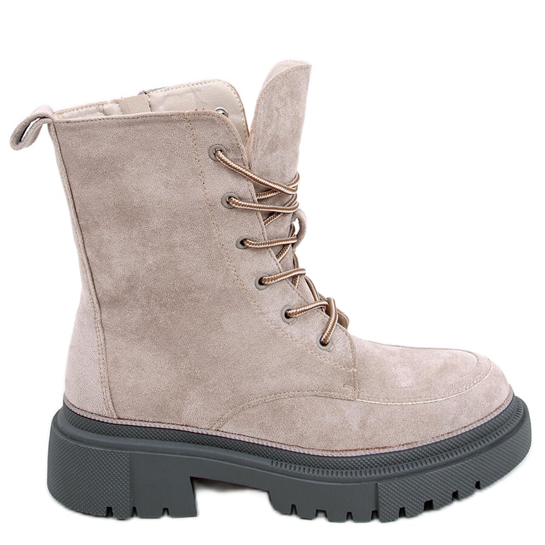 Stivali stringati in camoscio Roisin Khaki beige
