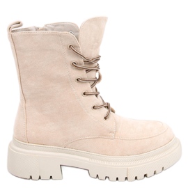 PA1 Stivali stringati in suede Roisin Beige