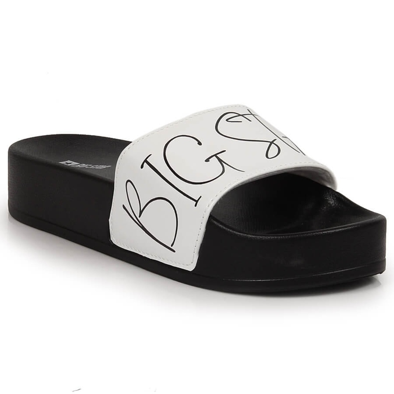 Pantofole da donna laccate sulla piattaforma bianco Big Star JJ274A275 bianca