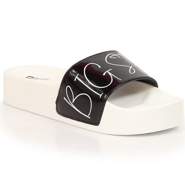 Pantofole da donna laccate nere sulla piattaforma Big Star JJ274A276 nero